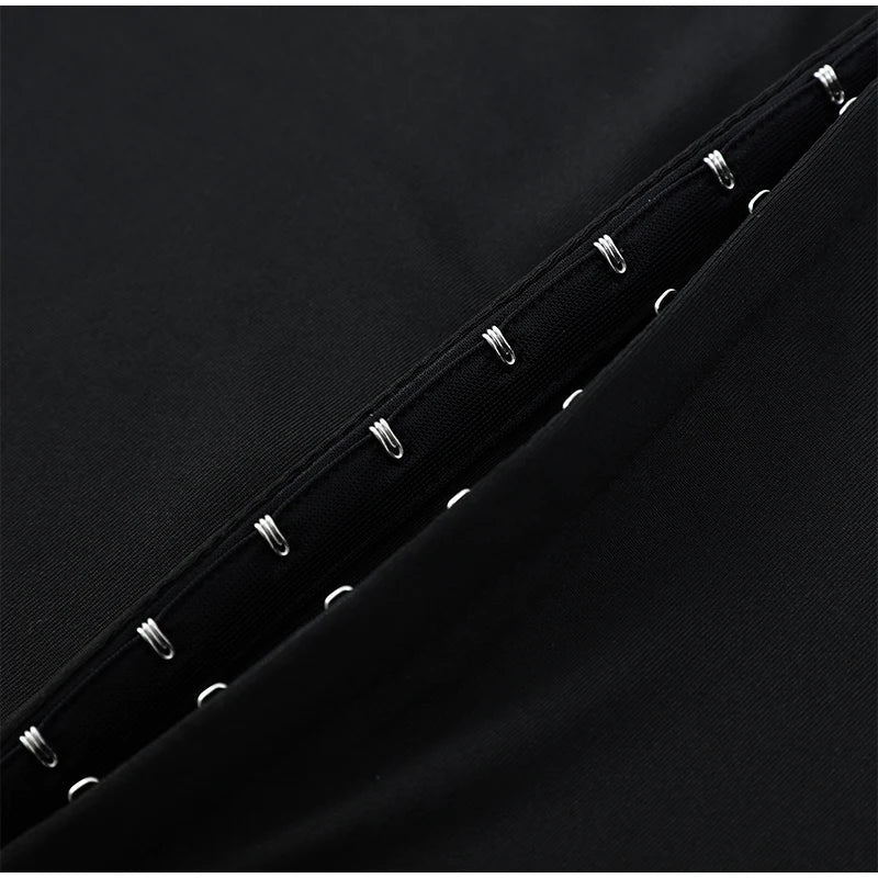 K-Pop Black Hollow Mini Dress
