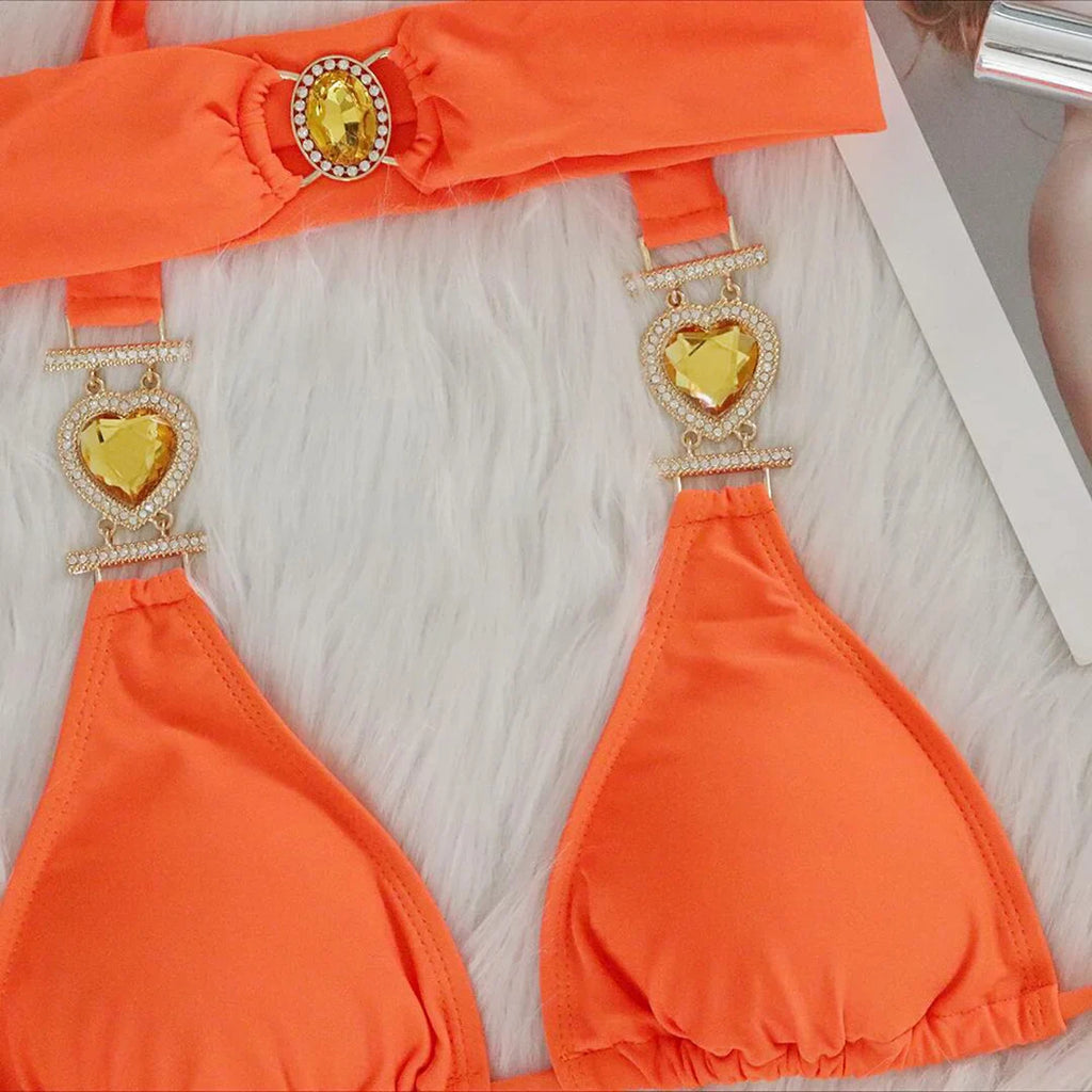 Diamond Rhinestone Bikini Set