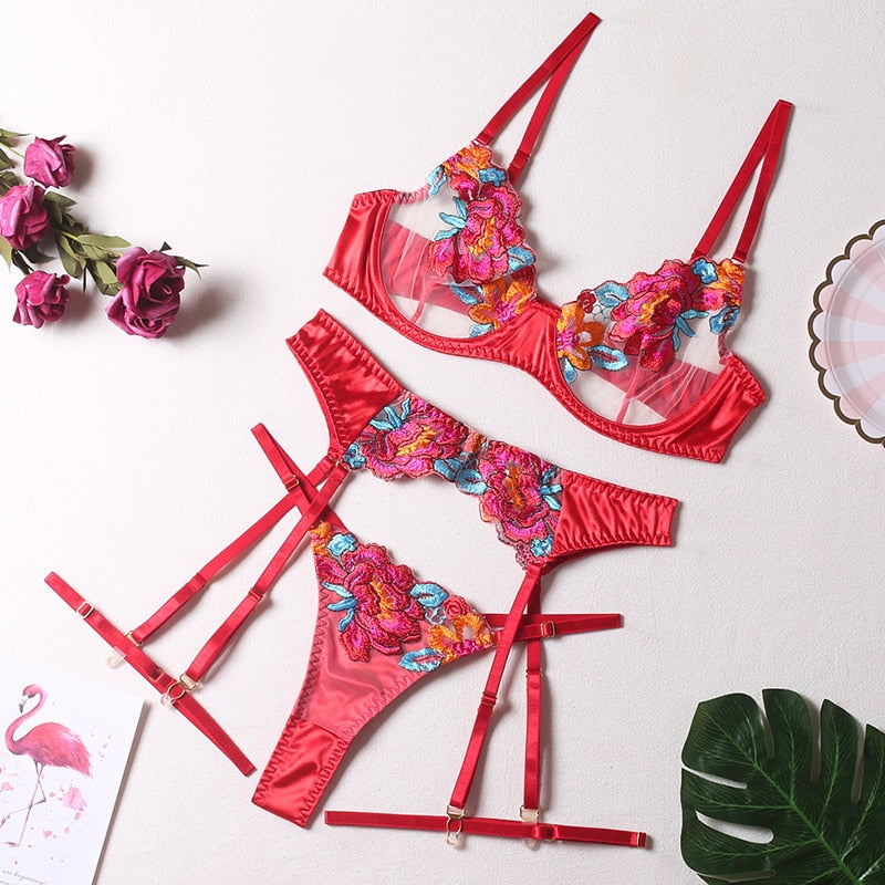Lavina Bra Set red