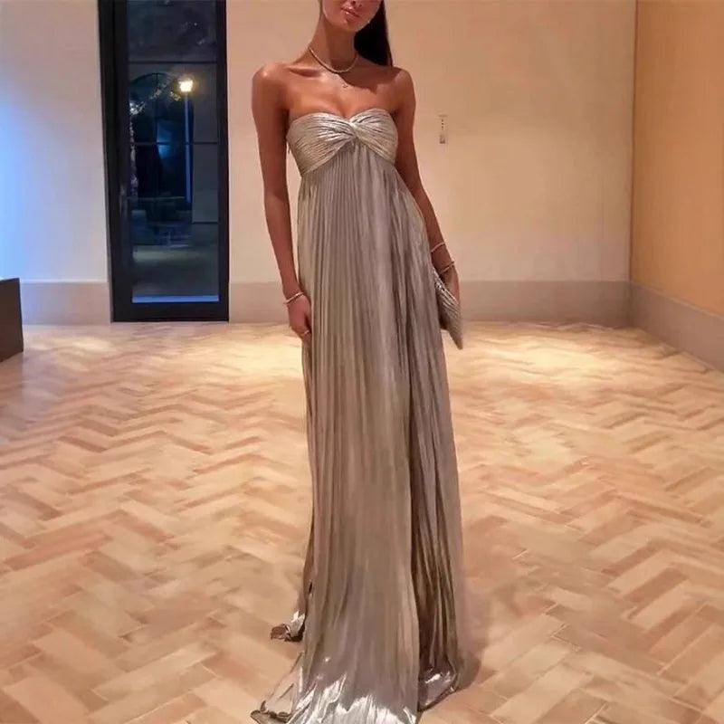 Women’s Off-Shoulder Corset Maxi Dress