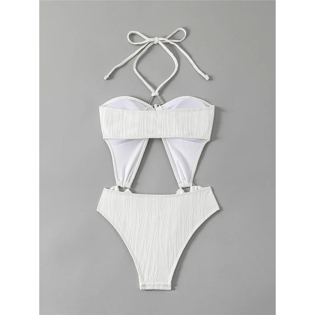 Tummy Cut-Out Halter Swimsuit