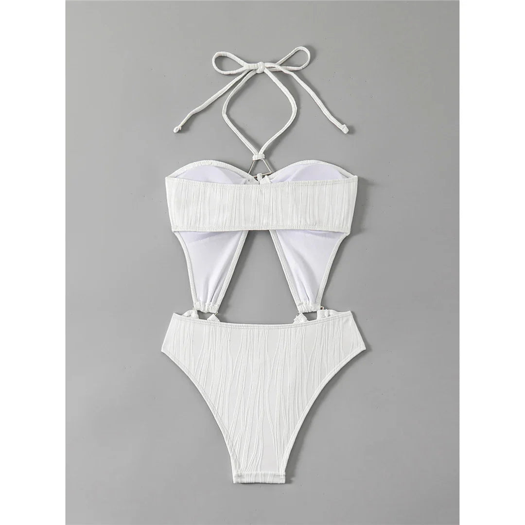 Tummy Cut-Out Halter Swimsuit