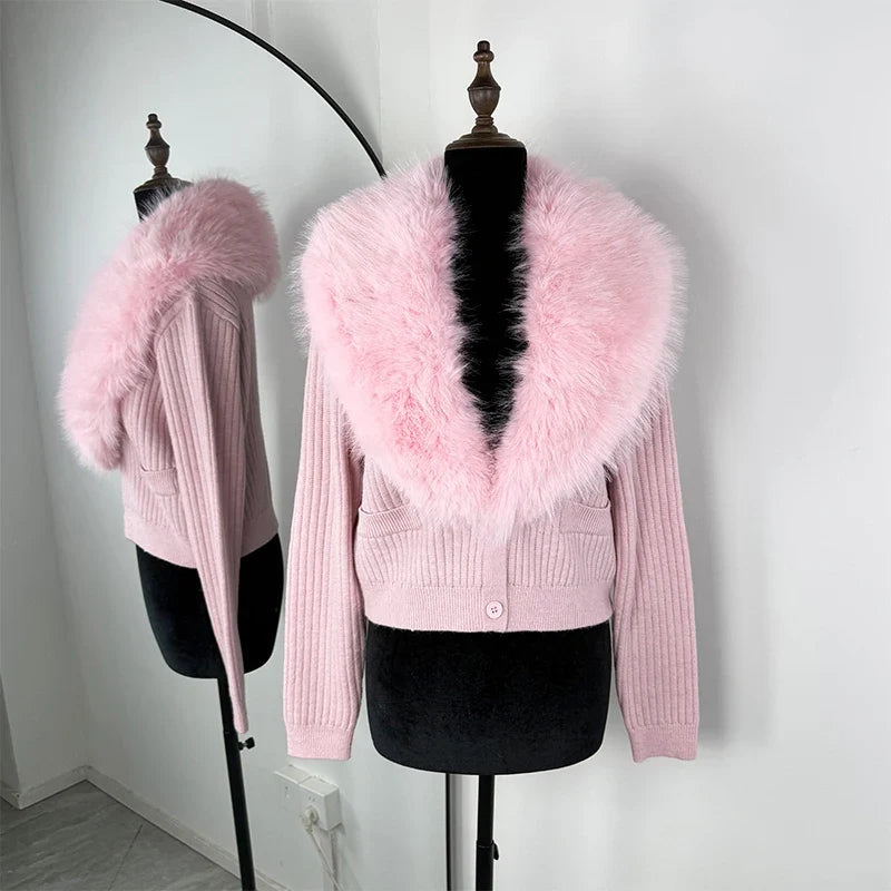 Elowen Fur Collar Cardigan