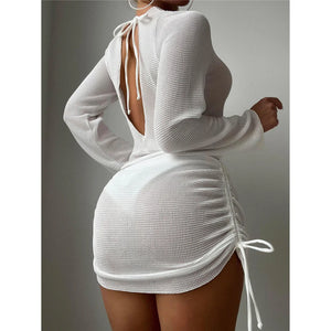 Backless Crochet Beach Tunic Cover-Up