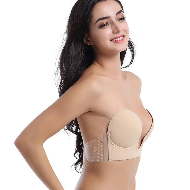 Strapless Invisible Push Up Plunge Bra - Special 50% OFF