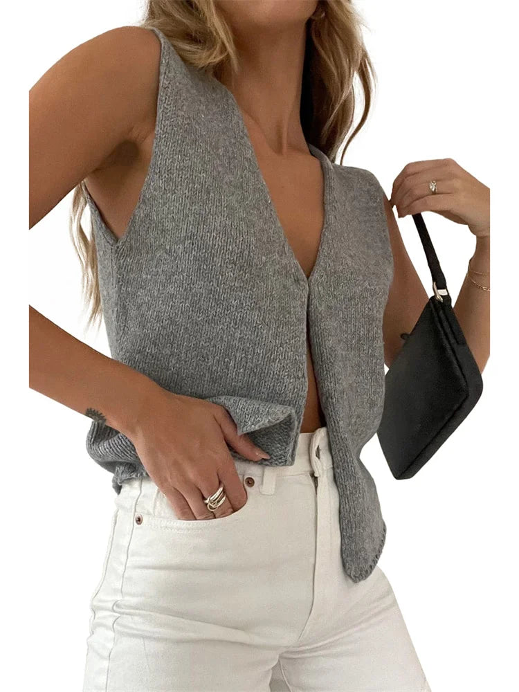 MIRA KNITTED VEST Gray