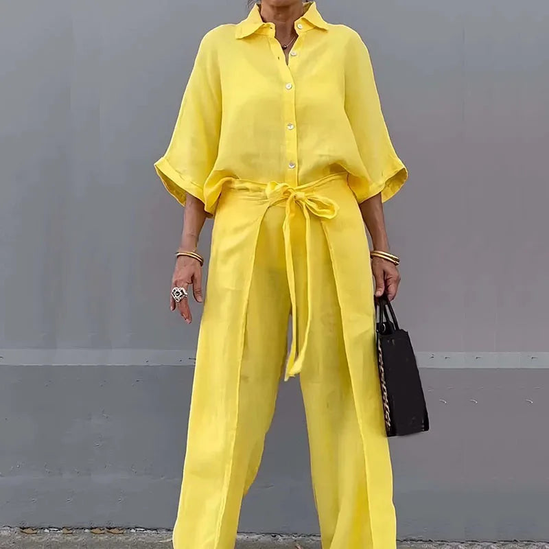 SARA 2 PIECES SET Yellow