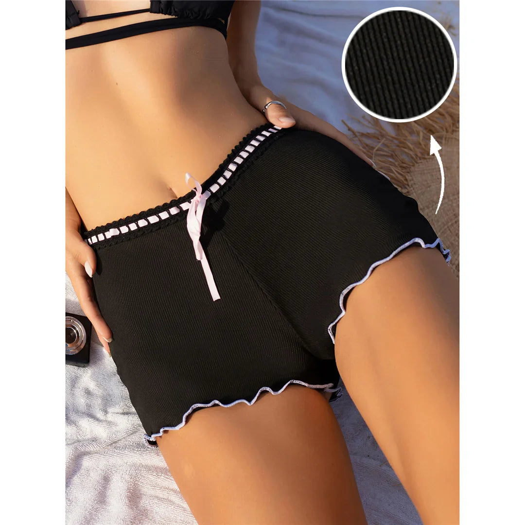 Bow Ribbed Beach Shorts