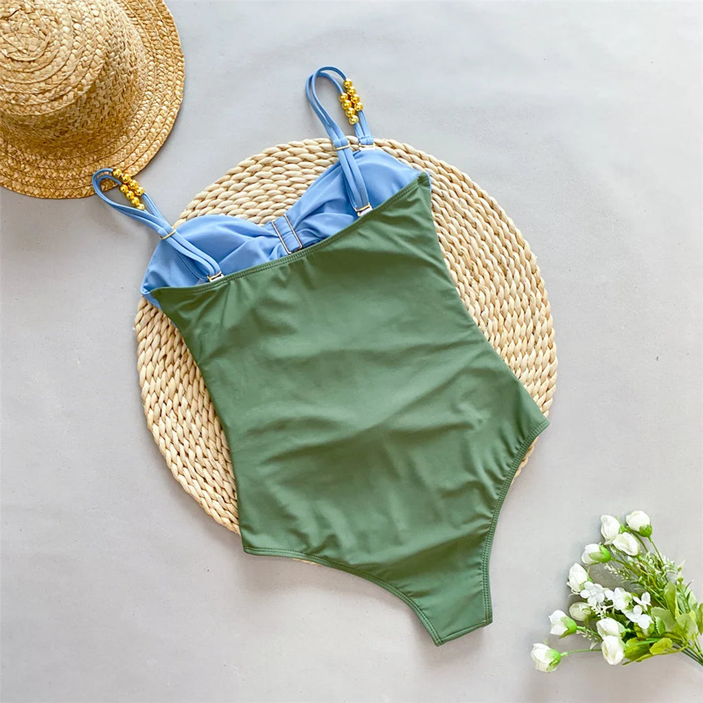 Splicing Knotted Skirt Monokini