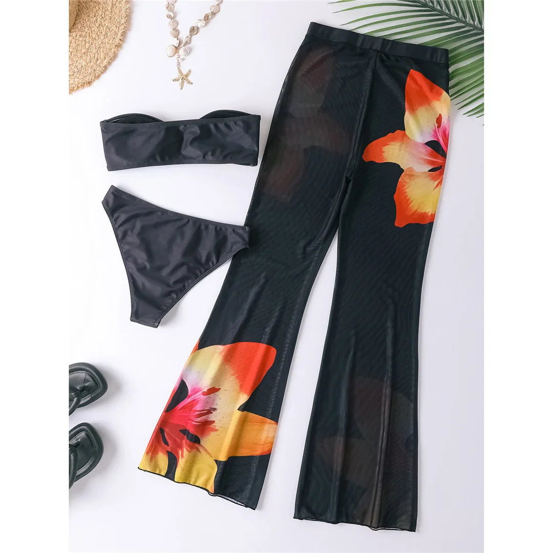 Floral Printed Bikini Set Pants