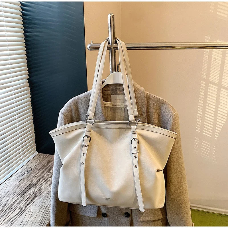 Mirella Suede Buckle Tote Bag