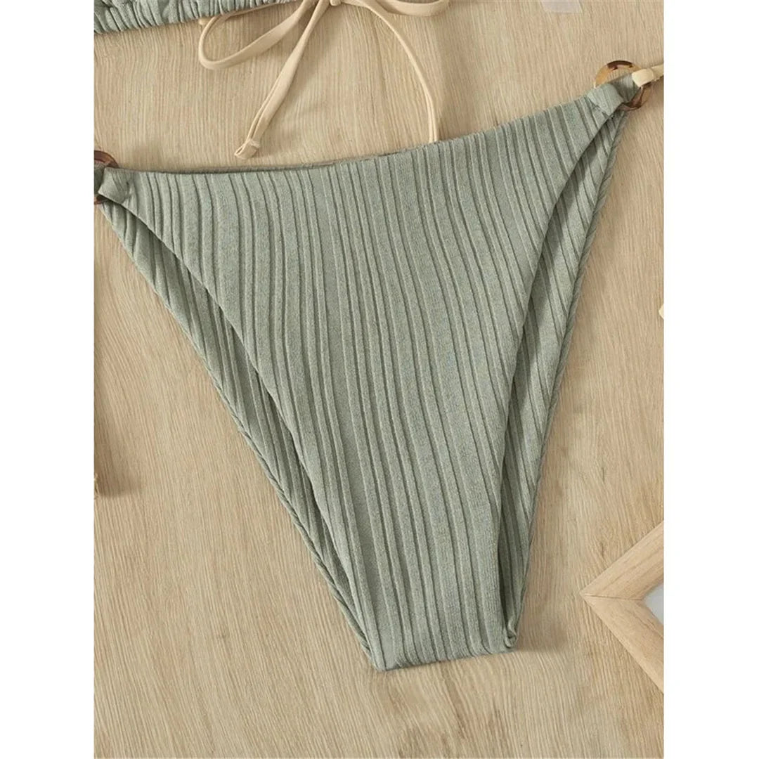 Ribbed Brazilian Bikini Set