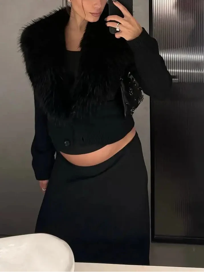 Elowen Fur Collar Cardigan