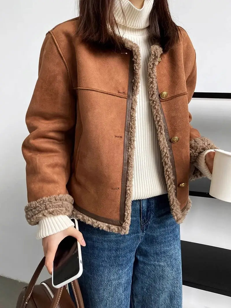 Women’s Cropped Faux Fur Jacket