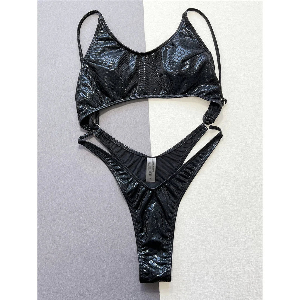 Snake Skin Tummy Cut-Out Monokini