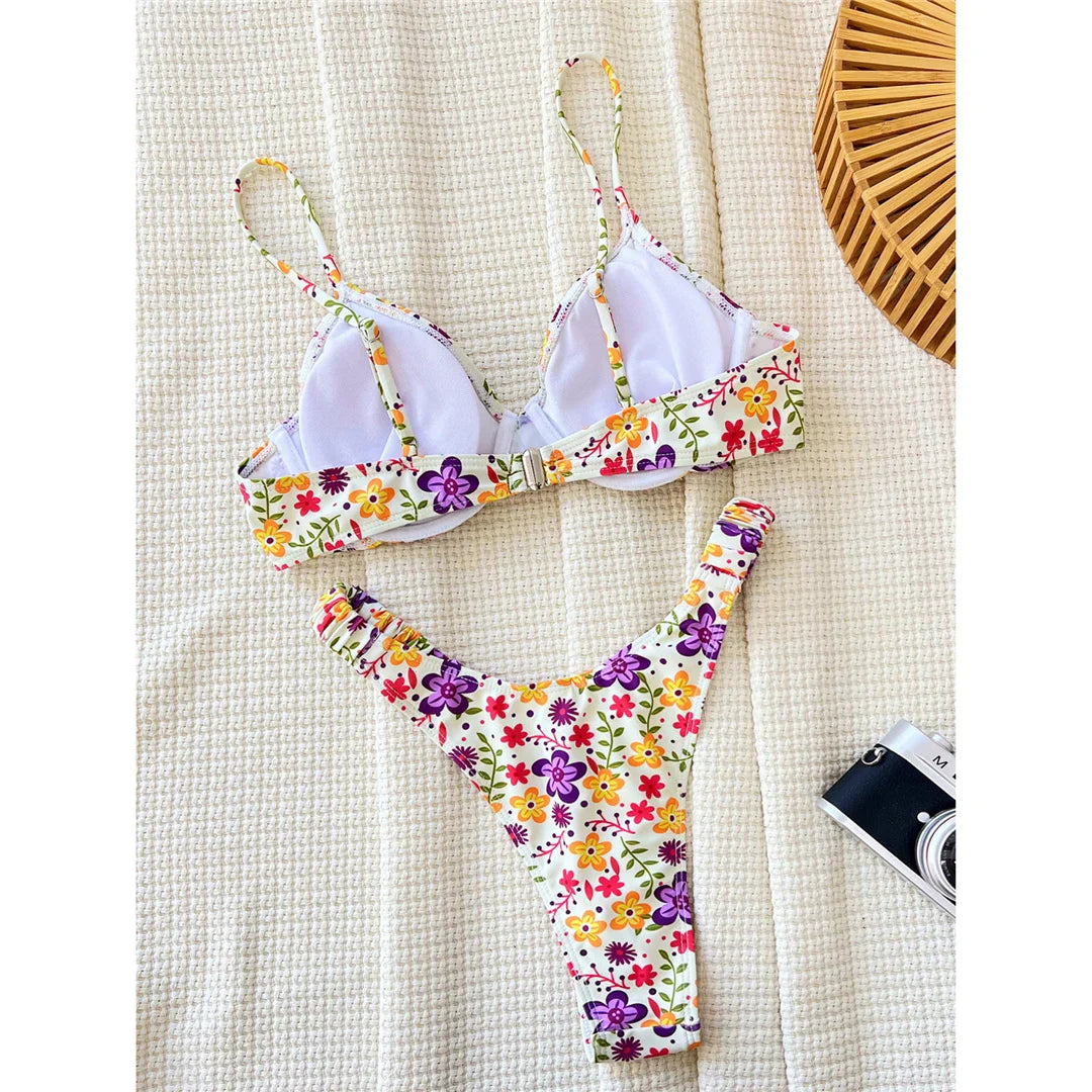 Floral Underwired Brazilian Bikini