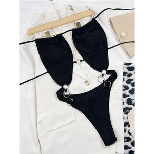Metal Rings Cut Out Monokini