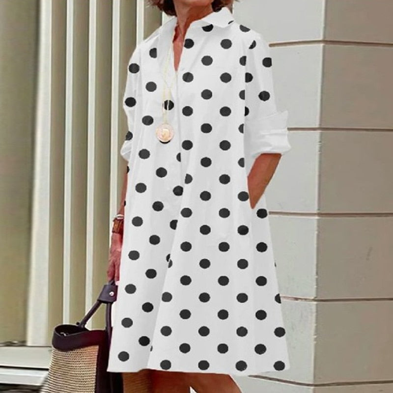 Maggie Dress Dots White