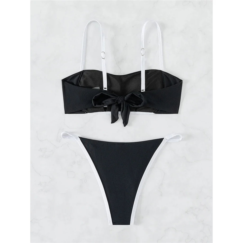 Knotted Splicing Padded Bikini