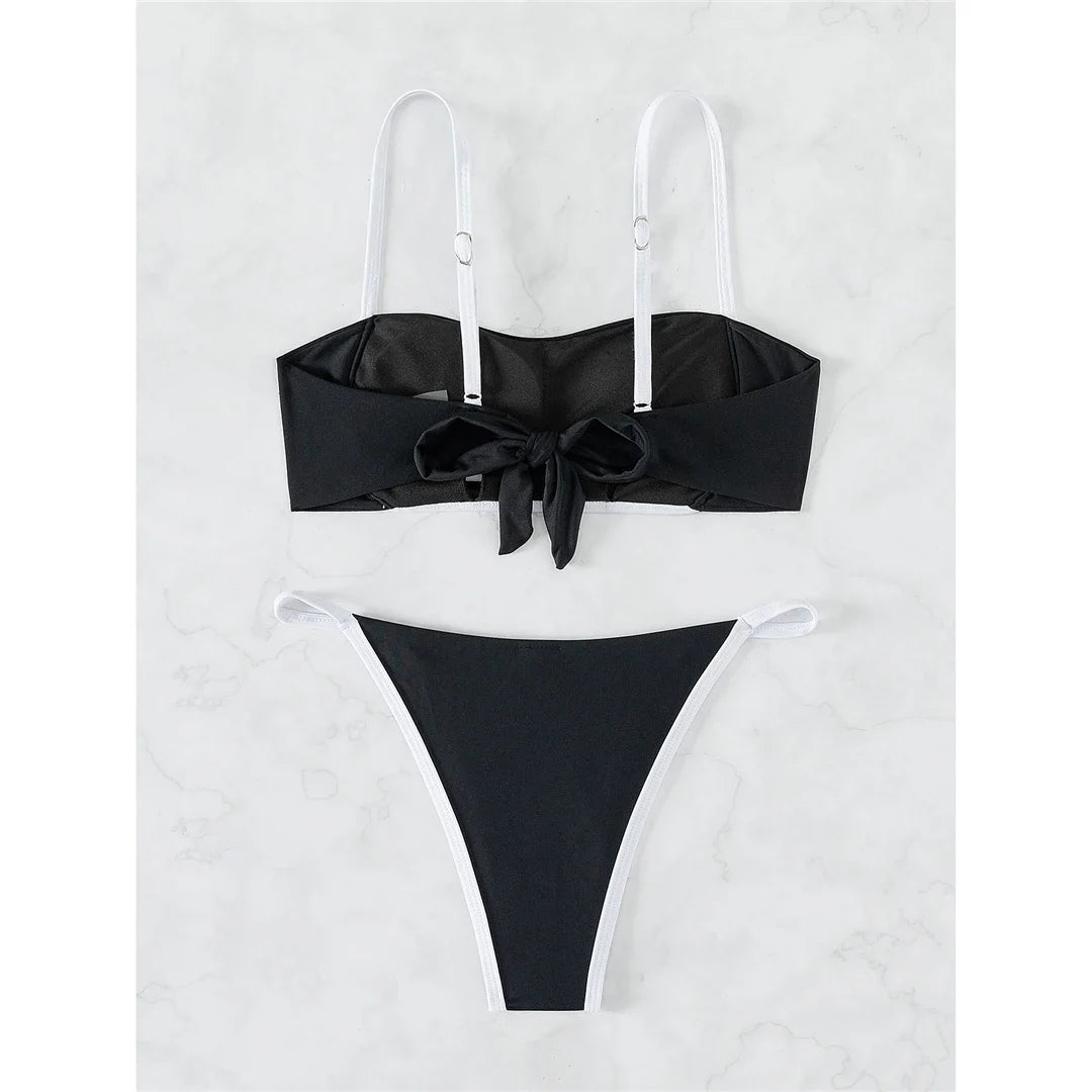 Knotted Splicing Padded Bikini