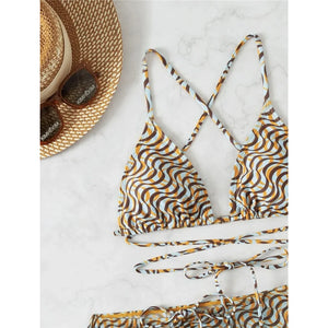 Wrap Around Bikini With Skirt and Hairband