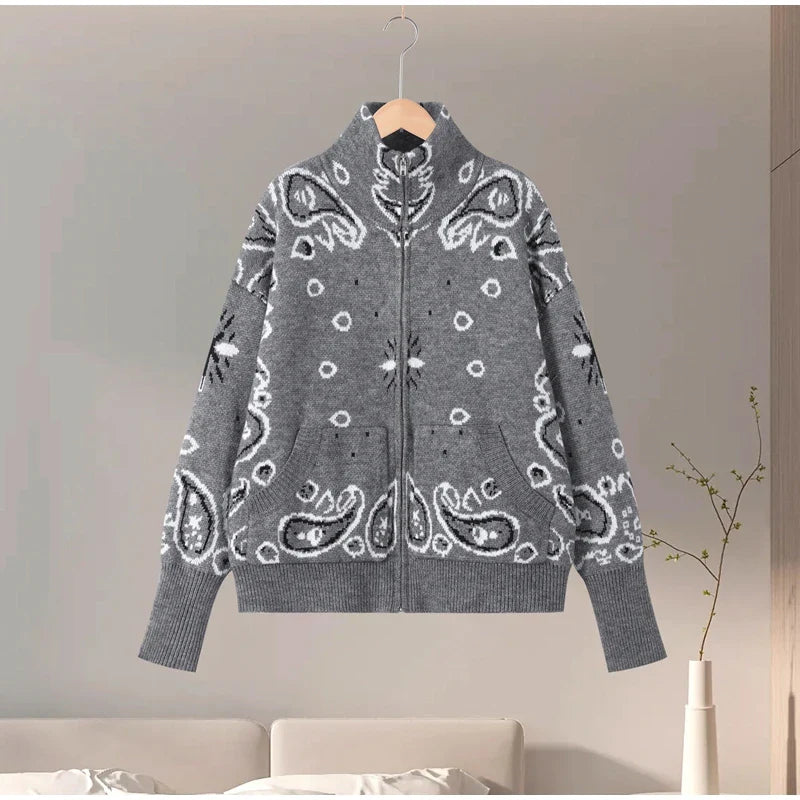 Women’s Jacquard Zip Cardigan