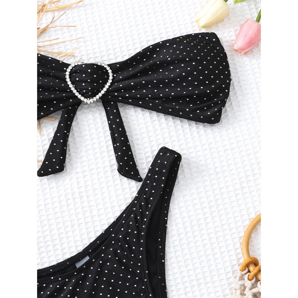 Polka Dots Bandeau Bikini Set