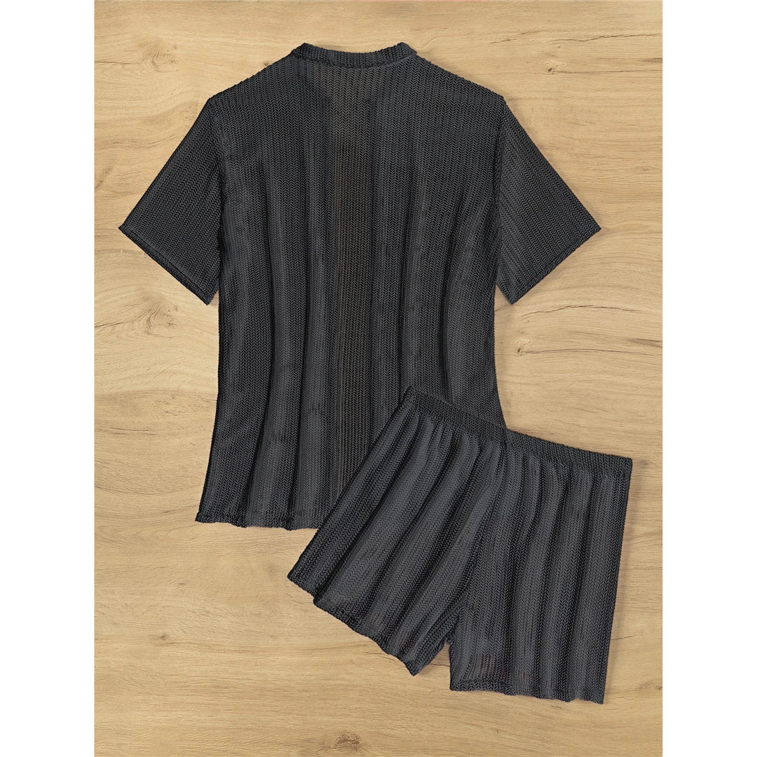 S-XL Short Sleeve Crochet Cover-Up