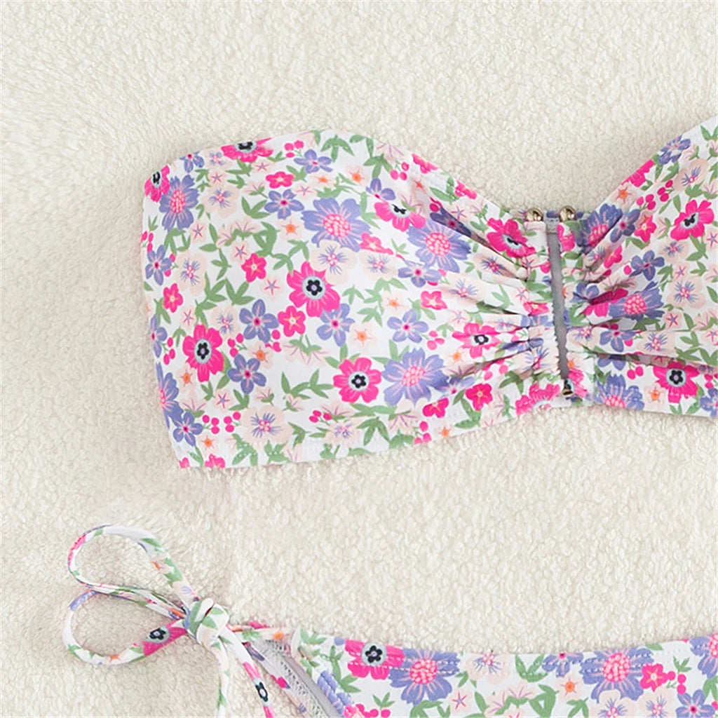 Floral Printed Bandeau Bikini