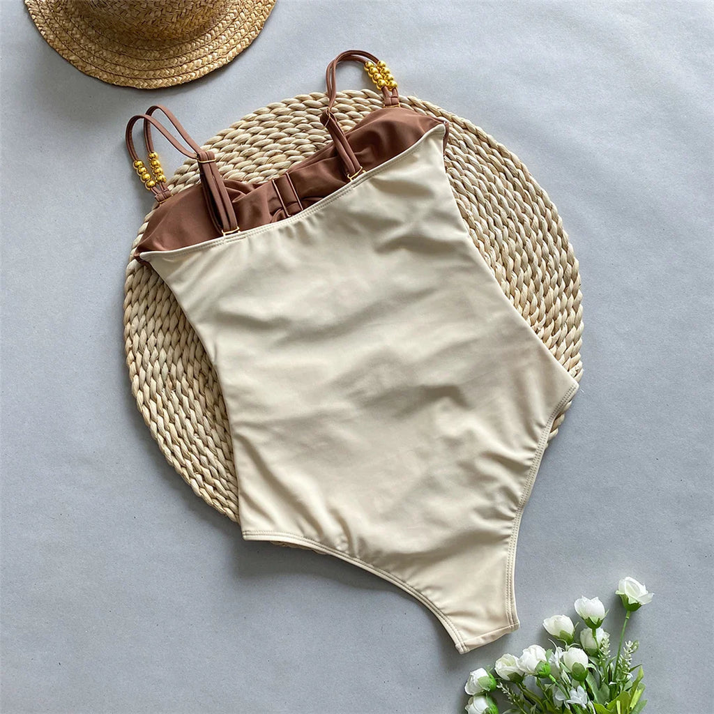 Splicing Knotted Skirt Monokini