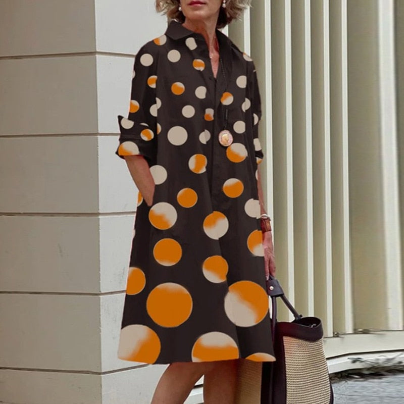 Maggie Dress Black Orange