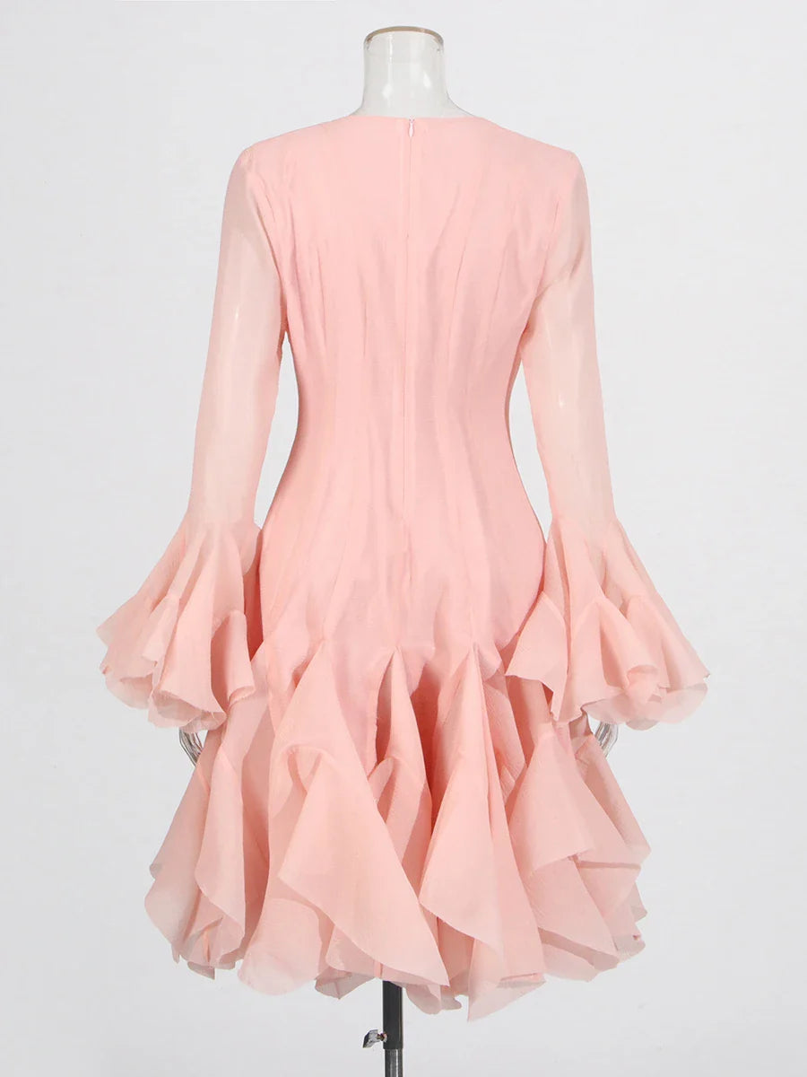Women’s High Waist Ruffle Dress