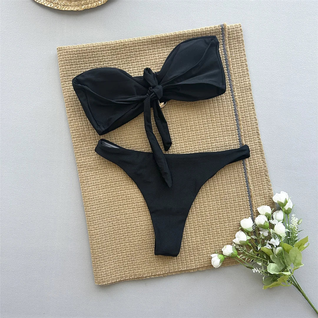 Bandeau Metal Ring Bikini