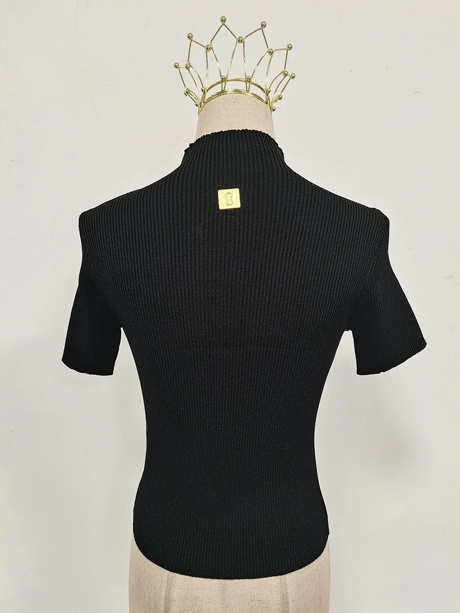 Women’s Turtleneck Buckle T-Shirt
