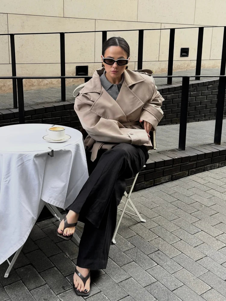 Women’s Belted Short Trench Coat