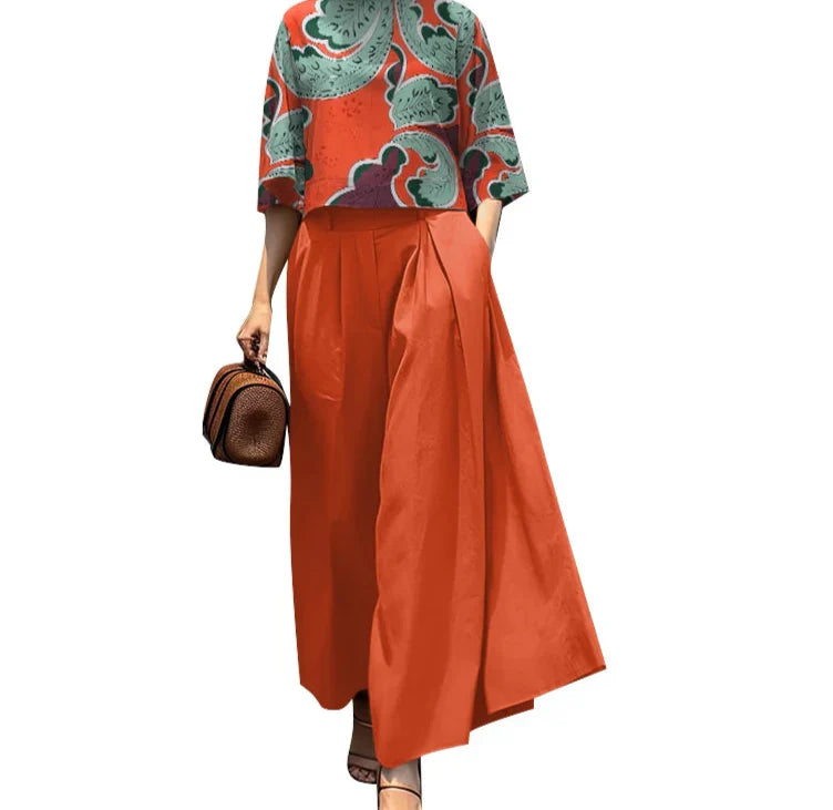 NADIA 2 PIECES SET Orange (Paisley)