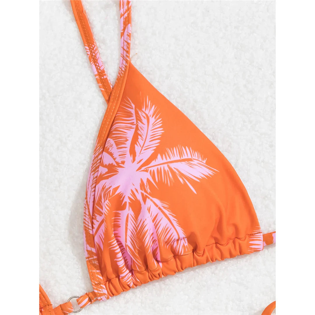 Printed High Leg Padded Bikini
