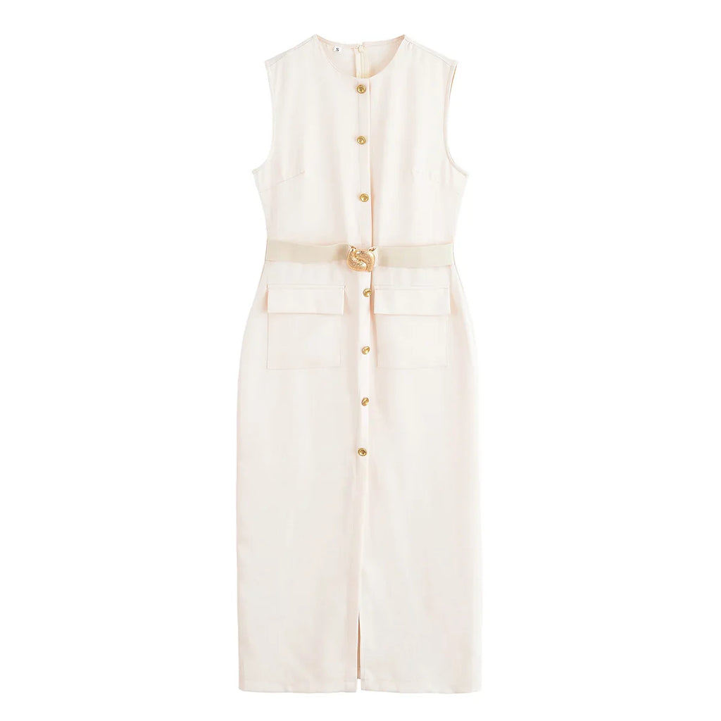 Clara Belted Midi Dress