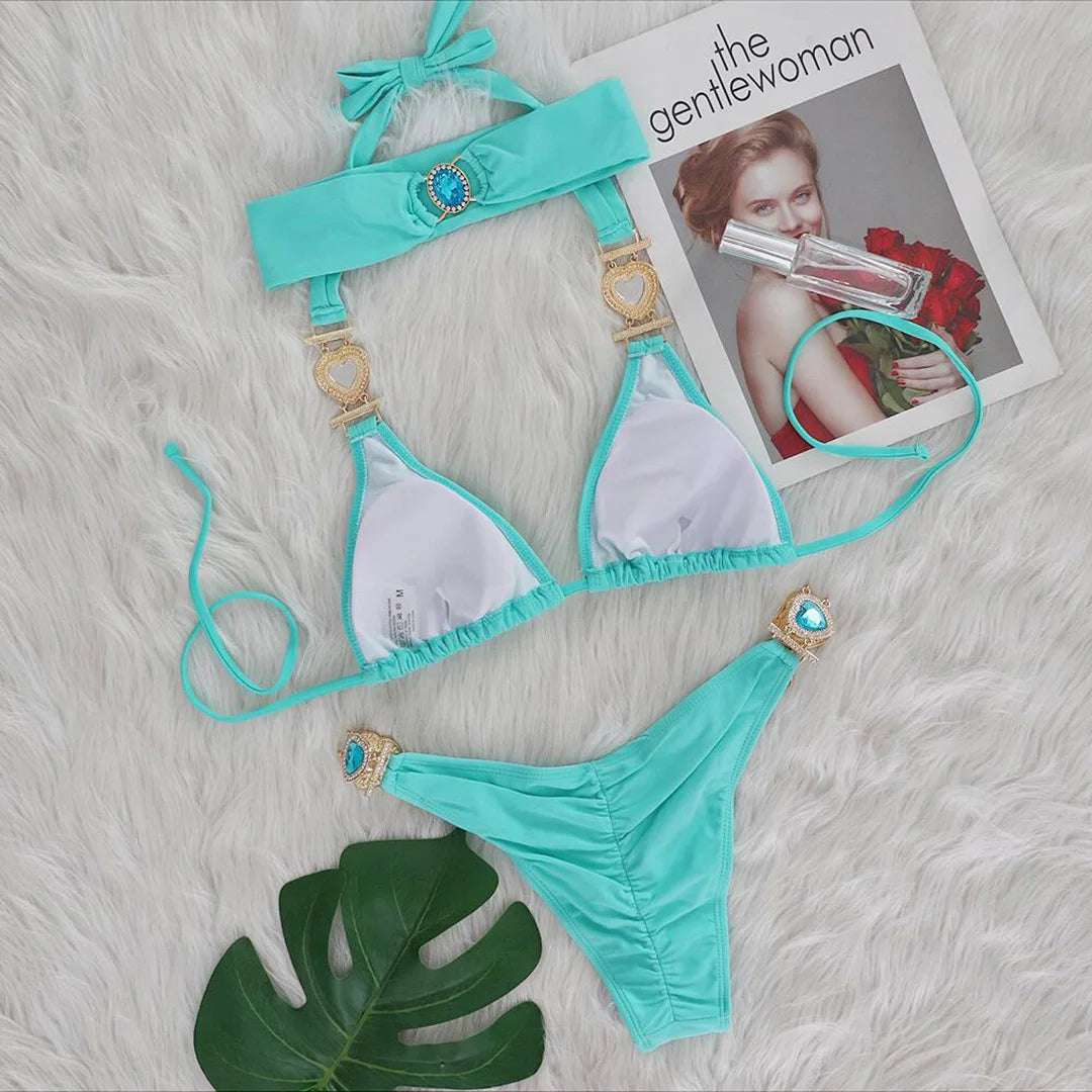 Diamond Rhinestone Bikini Set