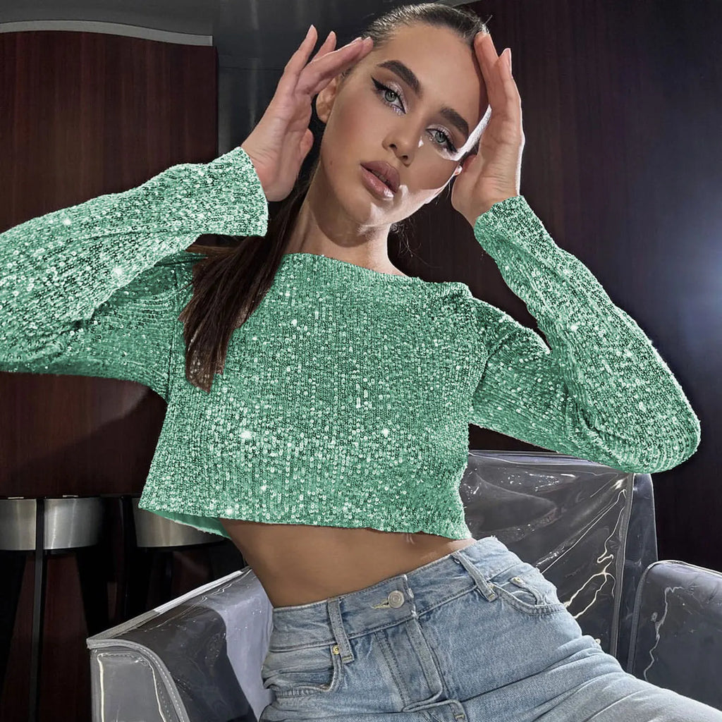 SEQUINED SKIRT Light green Top