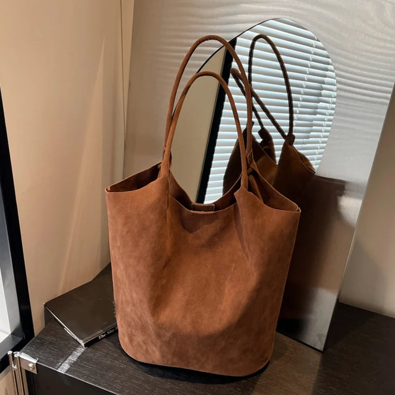 Isabelle Suede Shoulder Tote