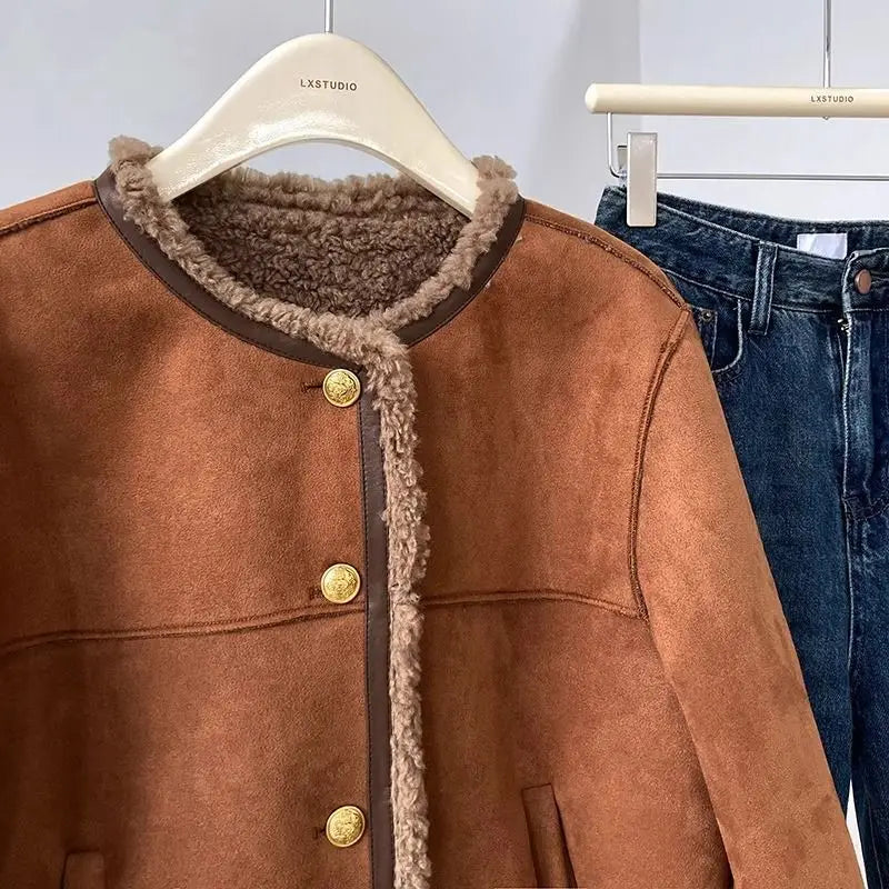 Women’s Cropped Faux Fur Jacket