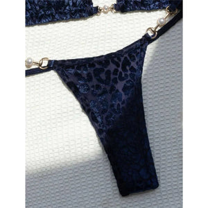 Leopard Pearl Mini Micro Bikini Set