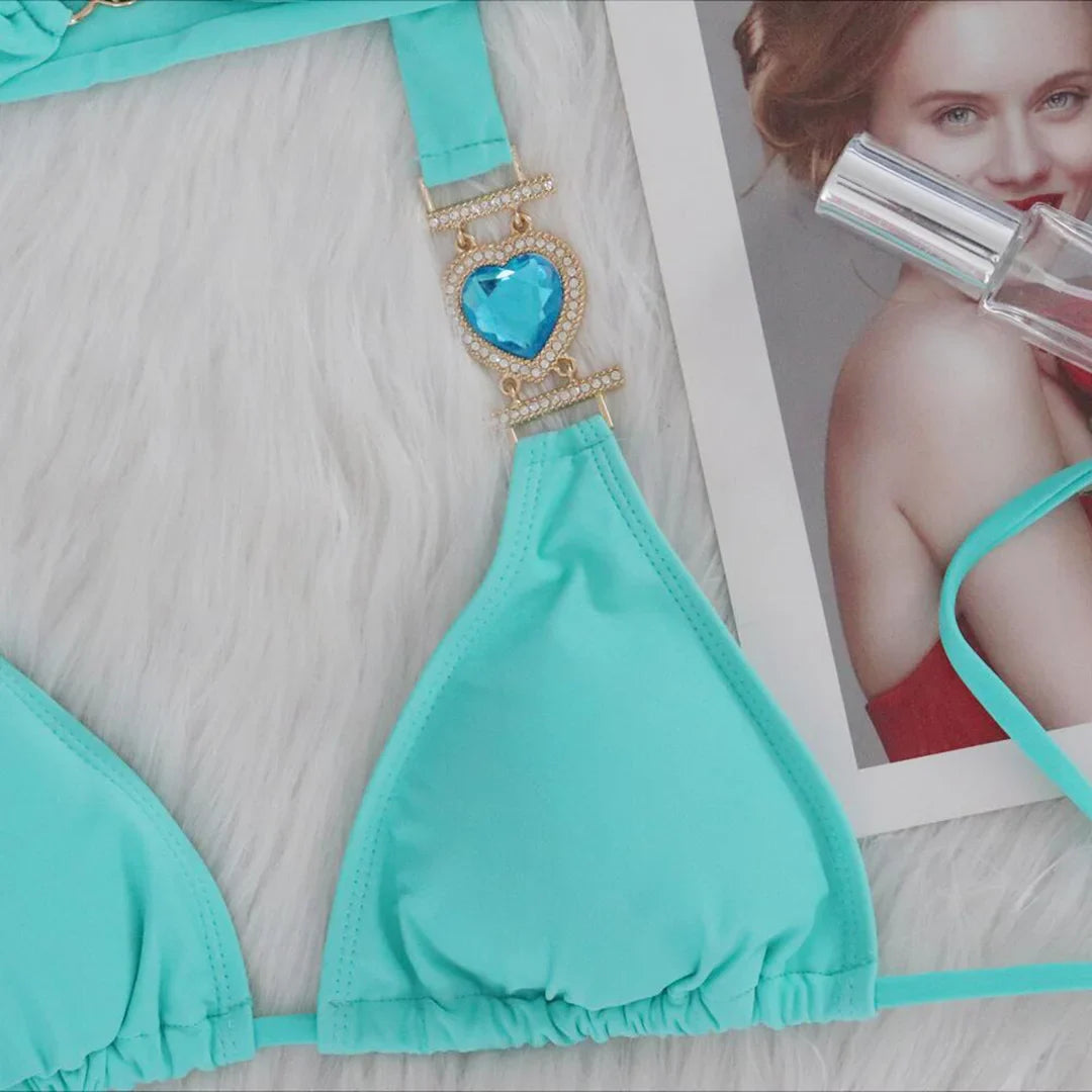 Diamond Rhinestone Bikini Set