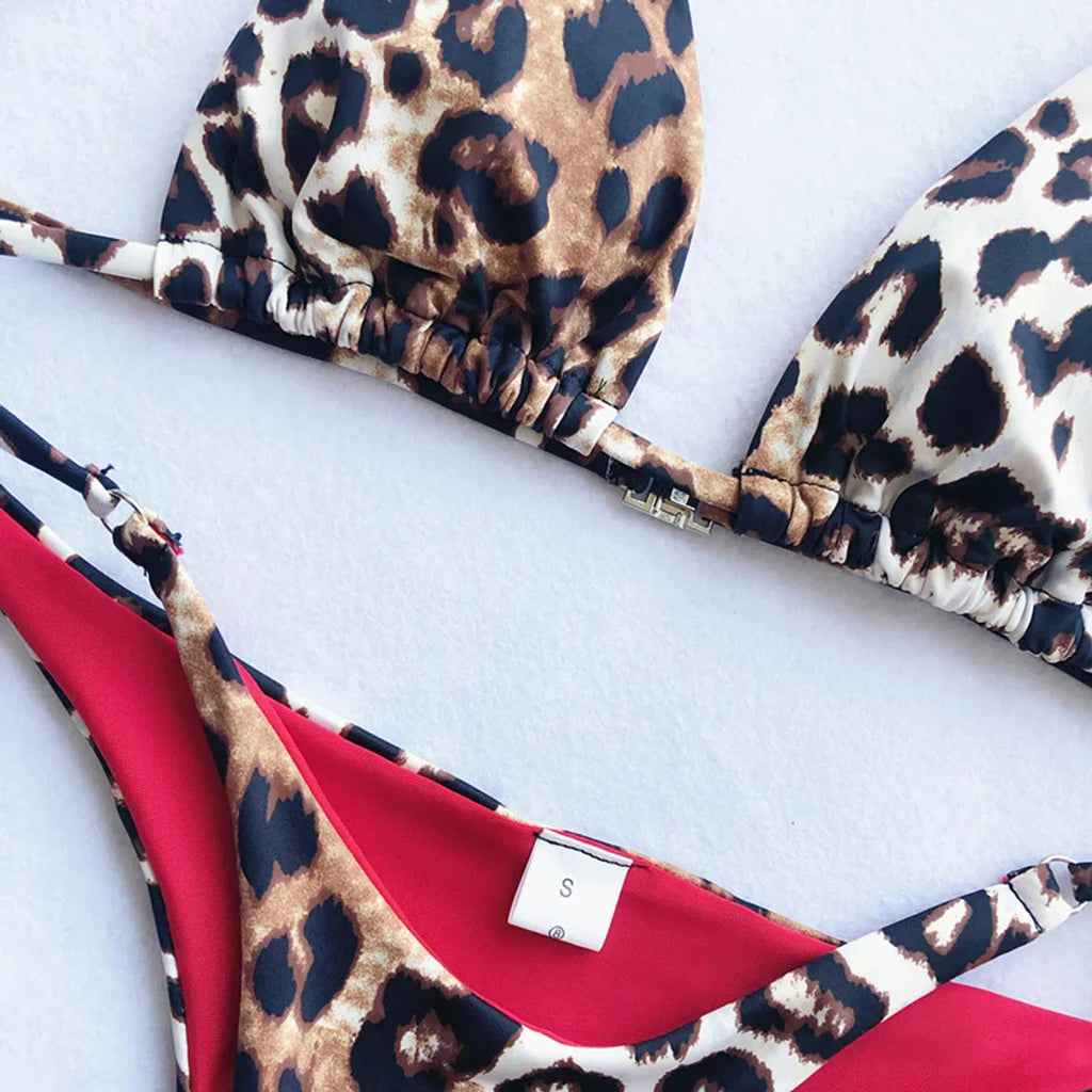 Leopard Print Brazilian Bikini Set