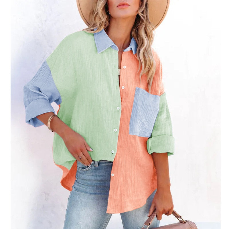 Marly Blouses Orange Green