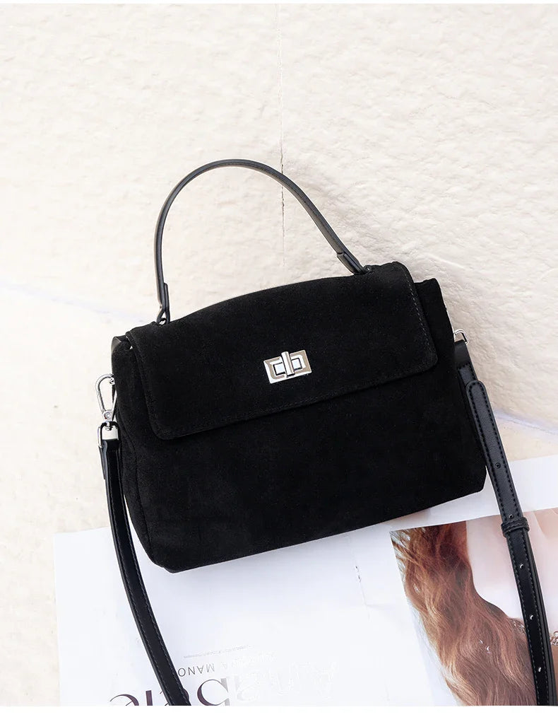 Suede Leather Crossbody Bag