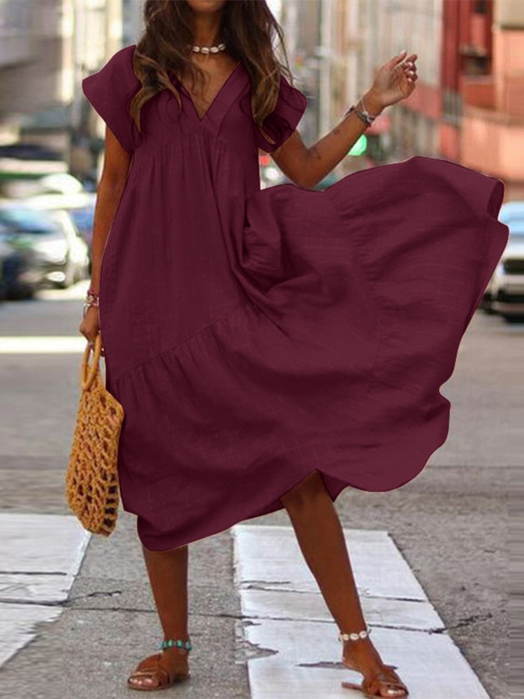 SINTIA DRESS A Wine Red