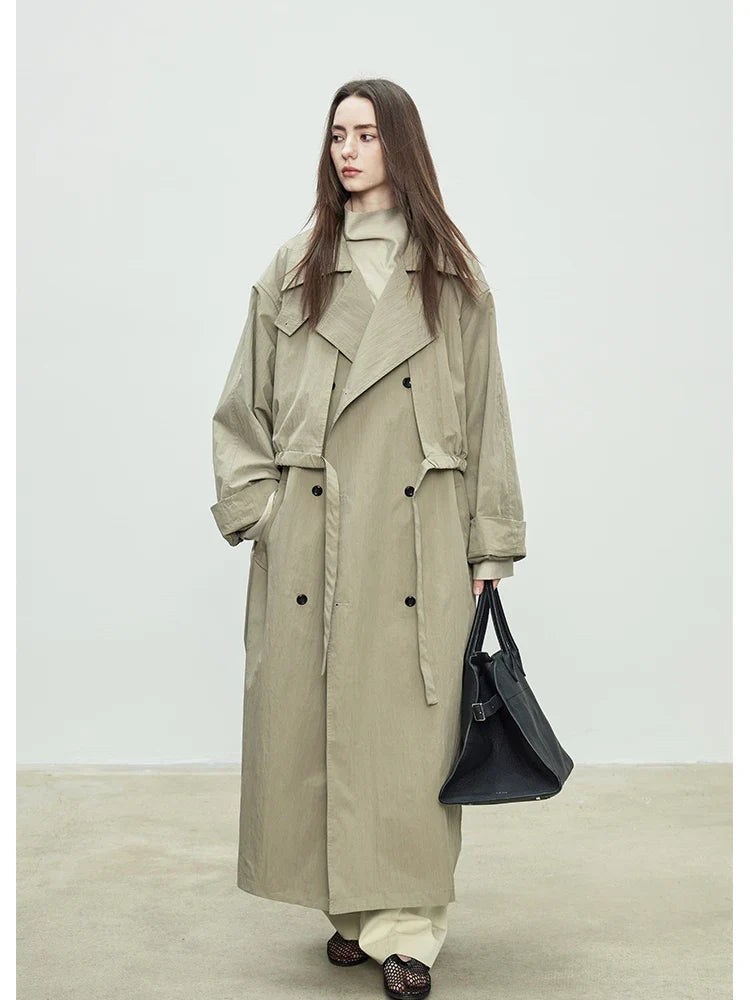 Aurelia Oversized Double-Breasted Trench Coat