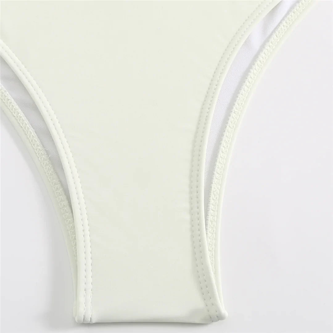 3D Flowers Bandeau Bikini Set